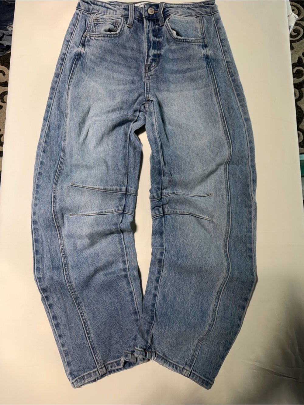 Classic Light Blue Women’s Barrel Jeans - Durable Everyday Denim